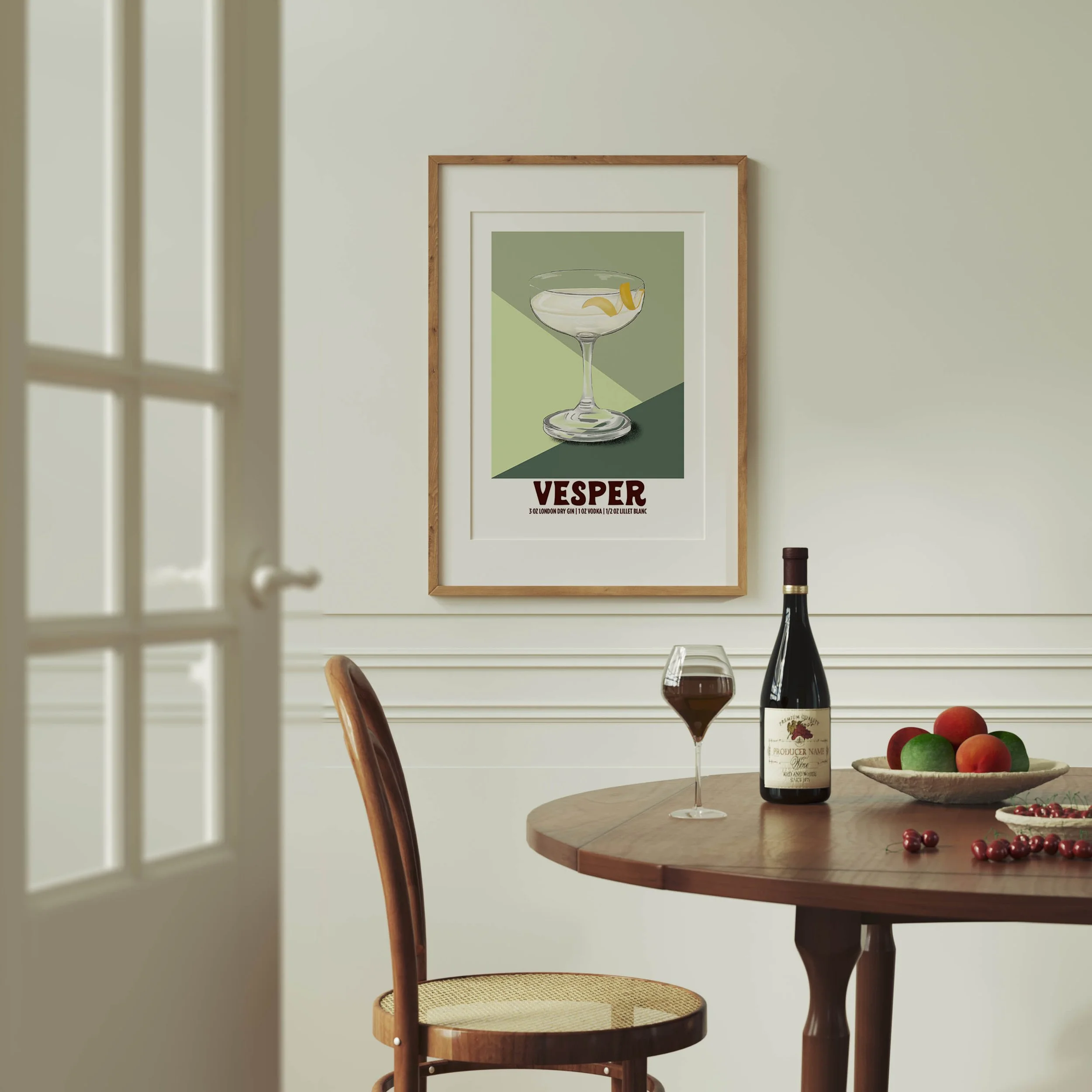 Vesper Cocktail Poster — Denim and Ink